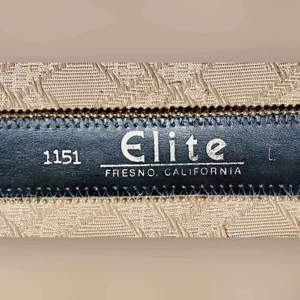 BLACK AND SILVER METALLIC BELT BY ELITE